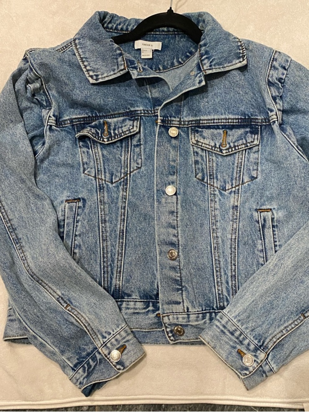 Forever 21 Light Blue Washed Denim Jacket